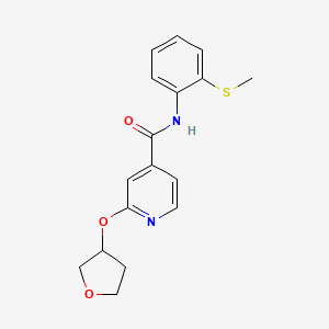 molecular formula C17H18N2O3S B2593520 N-(2-(甲硫基)苯基)-2-((四氢呋喃-3-基)氧基)异烟酰胺 CAS No. 1903236-12-3