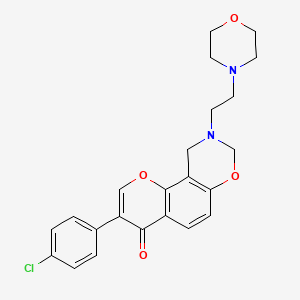 molecular formula C23H23ClN2O4 B2593522 3-(4-氯苯基)-9-(2-吗啉乙基)-9,10-二氢色烯并[8,7-e][1,3]噁嗪-4(8H)-酮 CAS No. 929444-77-9