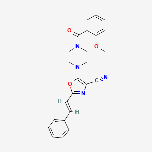 5-[4-(2-methoxybenzoyl)piperazin-1-yl]-2-[(E)-2-phenylethenyl]-1,3-oxazole-4-carbonitrile