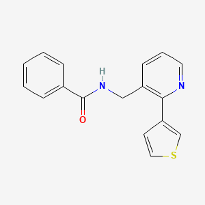 molecular formula C17H14N2OS B2593544 N-((2-(thiophen-3-yl)pyridin-3-yl)methyl)benzamide CAS No. 2034441-48-8