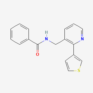 molecular formula C17H14N2OS B2593544 N-((2-(Thiophen-3-yl)pyridin-3-yl)methyl)benzamid CAS No. 2034441-48-8