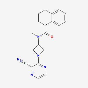 molecular formula C20H21N5O B2593552 N-[1-(3-Cyanopyrazin-2-yl)azetidin-3-yl]-N-methyl-1,2,3,4-tetrahydronaphthalene-1-carboxamide CAS No. 2380144-81-8