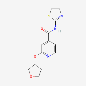 molecular formula C13H13N3O3S B2593555 2-((四氢呋喃-3-基)氧基)-N-(噻唑-2-基)异烟酰胺 CAS No. 1903085-74-4