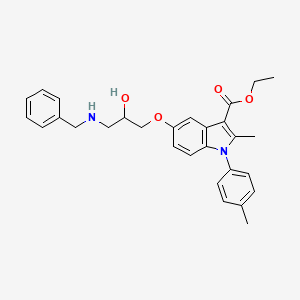 molecular formula C29H32N2O4 B2593557 ethyl 5-[3-(benzylamino)-2-hydroxypropoxy]-2-methyl-1-(4-methylphenyl)-1H-indole-3-carboxylate CAS No. 539806-84-3