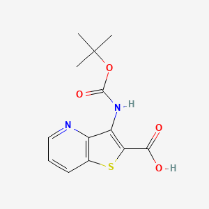 B2593559 3-[(2-Methylpropan-2-yl)oxycarbonylamino]thieno[3,2-b]pyridine-2-carboxylic acid CAS No. 2248290-68-6