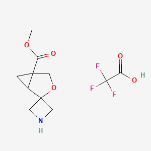 molecular formula C11H14F3NO5 B2593562 3'-氧代螺[氮杂环丁烷-3,2'-双环[3.1.0]己烷]-5'-甲酸甲酯2,2,2-三氟乙酸盐 CAS No. 2225135-91-9