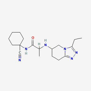 molecular formula C18H28N6O B2593563 N-(1-cyanocyclohexyl)-2-({3-ethyl-5H,6H,7H,8H-[1,2,4]triazolo[4,3-a]pyridin-6-yl}amino)propanamide CAS No. 1786223-66-2