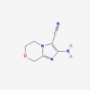 molecular formula C7H8N4O B2593581 2-氨基-5H,6H,8H-咪唑并[2,1-c][1,4]恶嗪-3-碳腈 CAS No. 1510337-54-8