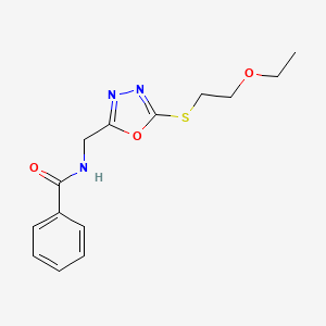 N-[[5-(2-ethoxyethylsulfanyl)-1,3,4-oxadiazol-2-yl]methyl]benzamide