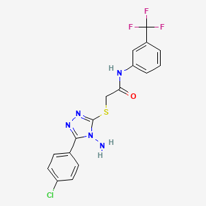2-{[4-amino-5-(4-chlorophenyl)-4H-1,2,4-triazol-3-yl]sulfanyl}-N-[3-(trifluoromethyl)phenyl]acetamide