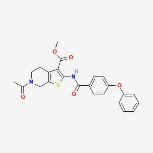 molecular formula C24H22N2O5S B2593616 Methyl 6-acetyl-2-(4-phenoxybenzamido)-4,5,6,7-tetrahydrothieno[2,3-c]pyridine-3-carboxylate CAS No. 920466-99-5