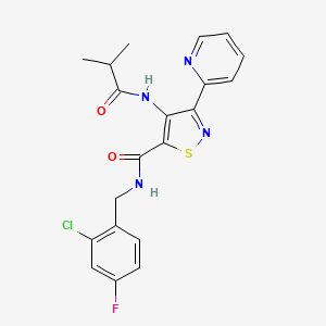 N-(2-chloro-4-fluorobenzyl)-4-(isobutyrylamino)-3-pyridin-2-ylisothiazole-5-carboxamide