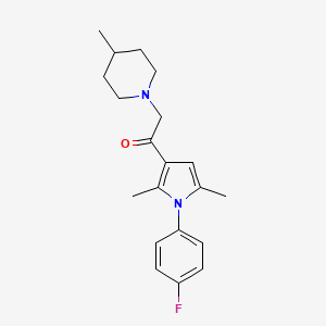 molecular formula C20H25FN2O B2593621 1-[1-(4-Fluorophenyl)-2,5-dimethyl-3-pyrrolyl]-2-(4-methyl-1-piperidinyl)ethanone CAS No. 325742-01-6