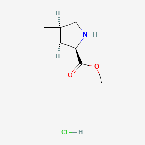 molecular formula C8H14ClNO2 B2593623 (1S,2R,5R)-3-氮杂双环[3.2.0]庚烷-2-羧酸甲酯盐酸盐 CAS No. 2227677-68-9