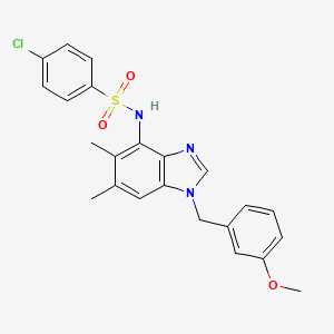 4-chloro-N-[1-(3-methoxybenzyl)-5,6-dimethyl-1H-1,3-benzimidazol-4-yl]benzenesulfonamide