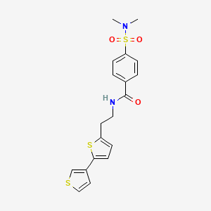 molecular formula C19H20N2O3S3 B2593630 N-(2-([2,3'-bithiophen]-5-yl)ethyl)-4-(N,N-dimethylsulfamoyl)benzamide CAS No. 2034547-06-1
