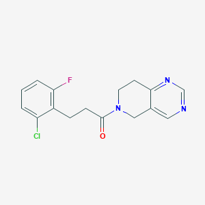 molecular formula C16H15ClFN3O B2593637 3-(2-chloro-6-fluorophenyl)-1-(7,8-dihydropyrido[4,3-d]pyrimidin-6(5H)-yl)propan-1-one CAS No. 1797711-97-7