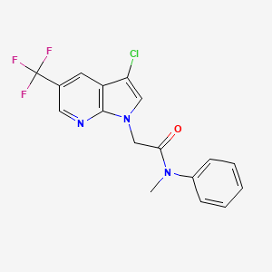 molecular formula C17H13ClF3N3O B2593640 2-[3-chloro-5-(trifluoromethyl)-1H-pyrrolo[2,3-b]pyridin-1-yl]-N-methyl-N-phenylacetamide CAS No. 2085690-56-6