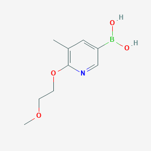 molecular formula C9H14BNO4 B2593648 [6-(2-甲氧基乙氧基)-5-甲基吡啶-3-基]硼酸 CAS No. 2377608-87-0