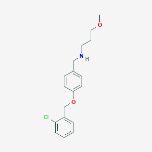 molecular formula C18H22ClNO2 B259366 N-{4-[(2-chlorobenzyl)oxy]benzyl}-N-(3-methoxypropyl)amine 