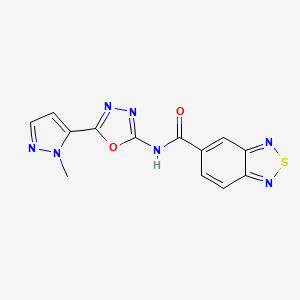 molecular formula C13H9N7O2S B2593667 N-(5-(1-甲基-1H-吡唑-5-基)-1,3,4-恶二唑-2-基)苯并[c][1,2,5]噻二唑-5-甲酰胺 CAS No. 1219904-47-8