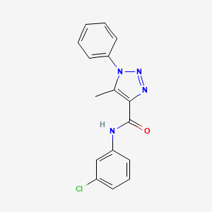 molecular formula C16H13ClN4O B2593673 N-(3-chlorophenyl)-5-methyl-1-phenyl-1H-1,2,3-triazole-4-carboxamide CAS No. 866846-53-9