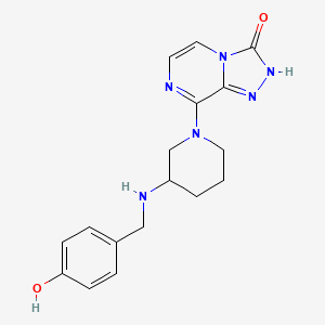 molecular formula C17H20N6O2 B2593674 8-{3-[(4-羟基苄基)氨基]哌啶-1-基}[1,2,4]三唑并[4,3-a]嘧啶-3(2H)-酮 CAS No. 1326857-30-0