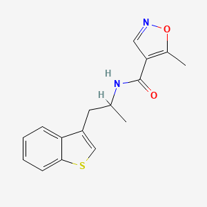 molecular formula C16H16N2O2S B2593678 N-(1-(benzo[b]thiophen-3-yl)propan-2-yl)-5-methylisoxazole-4-carboxamide CAS No. 2034567-20-7