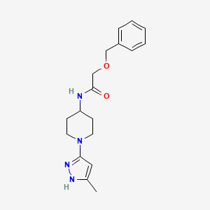 molecular formula C18H24N4O2 B2593681 2-(benzyloxy)-N-(1-(5-methyl-1H-pyrazol-3-yl)piperidin-4-yl)acetamide CAS No. 1902913-61-4