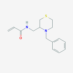 molecular formula C15H20N2OS B2593688 N-[(4-Benzylthiomorpholin-3-yl)methyl]prop-2-enamide CAS No. 2411293-13-3