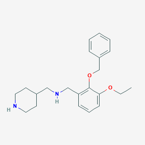 molecular formula C22H30N2O2 B259369 N-[2-(benzyloxy)-3-ethoxybenzyl]-N-(4-piperidinylmethyl)amine 