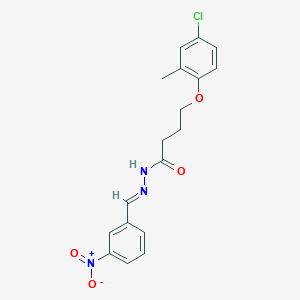 (E)-4-(4-chloro-2-methylphenoxy)-N'-(3-nitrobenzylidene)butanehydrazide