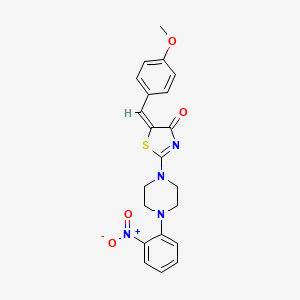 molecular formula C21H20N4O4S B2593694 (E)-5-(4-甲氧基亚苄基)-2-(4-(2-硝基苯基)哌嗪-1-基)噻唑-4(5H)-酮 CAS No. 383895-53-2