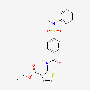 molecular formula C21H20N2O5S2 B2593695 ethyl 2-(4-(N-methyl-N-phenylsulfamoyl)benzamido)thiophene-3-carboxylate CAS No. 864940-53-4