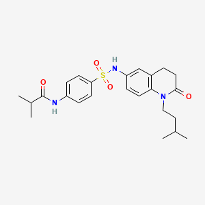 N-(4-(N-(1-isopentyl-2-oxo-1,2,3,4-tetrahydroquinolin-6-yl)sulfamoyl)phenyl)isobutyramide