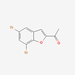 molecular formula C10H6Br2O2 B2593723 1-(5,7-二溴-1-苯并呋喃-2-基)-1-乙酮 CAS No. 7203-79-4