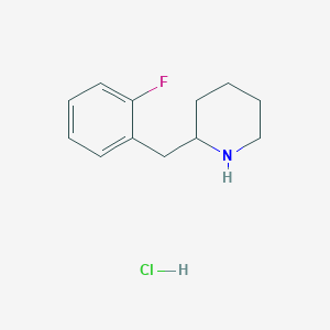 molecular formula C12H17ClFN B2593725 2-[(2-氟苯基)甲基]哌啶盐酸盐 CAS No. 1955492-78-0