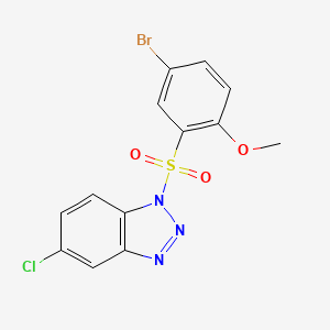 molecular formula C13H9BrClN3O3S B2593739 1-(5-Bromo-2-methoxyphenyl)sulfonyl-5-chlorobenzotriazole CAS No. 2380181-68-8