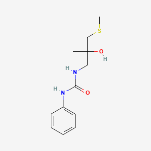 molecular formula C12H18N2O2S B2593743 1-(2-羟基-2-甲基-3-(甲硫基)丙基)-3-苯基脲 CAS No. 1421531-45-4