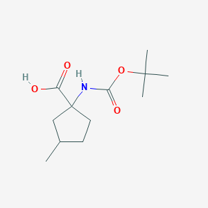 molecular formula C12H21NO4 B2593749 1-([(叔丁氧羰基)氨基]-3-甲基环戊烷-1-羧酸，非对映异构体的混合物 CAS No. 1483802-58-9