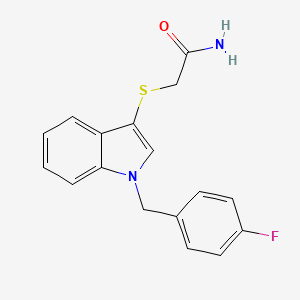 molecular formula C17H15FN2OS B2593755 2-((1-(4-Fluorbenzyl)-1H-indol-3-yl)thio)acetamid CAS No. 862825-72-7