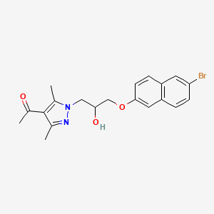 1-(1-(3-((6-bromonaphthalen-2-yl)oxy)-2-hydroxypropyl)-3,5-dimethyl-1H-pyrazol-4-yl)ethanone