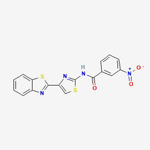 molecular formula C17H10N4O3S2 B2593759 N-[4-(1,3-苯并噻唑-2-基)-1,3-噻唑-2-基]-3-硝基苯甲酰胺 CAS No. 477326-88-8