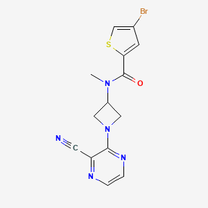 molecular formula C14H12BrN5OS B2593761 4-Bromo-N-[1-(3-cyanopyrazin-2-yl)azetidin-3-yl]-N-methylthiophene-2-carboxamide CAS No. 2380095-93-0
