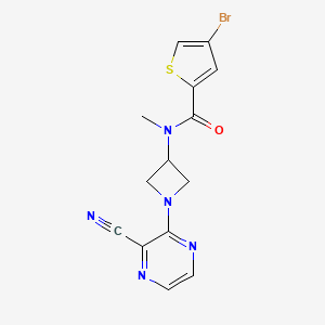 molecular formula C14H12BrN5OS B2593761 4-Bromo-N-[1-(3-cianopirazin-2-il)azetidin-3-il]-N-metiltiofeno-2-carboxamida CAS No. 2380095-93-0