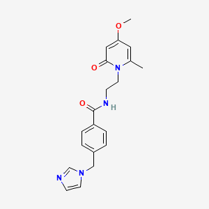 molecular formula C20H22N4O3 B2593763 4-((1H-咪唑-1-基)甲基)-N-(2-(4-甲氧基-6-甲基-2-氧代吡啶-1(2H)-基)乙基)苯甲酰胺 CAS No. 1903116-74-4