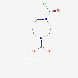 molecular formula C11H19ClN2O3 B2593765 Tert-butyl 4-carbonochloridoyl-1,4-diazepane-1-carboxylate CAS No. 1380171-14-1