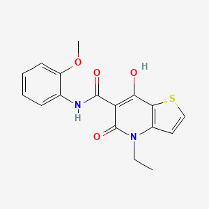 molecular formula C17H16N2O4S B2593768 4-etil-7-hidroxi-N-(2-metoxifenil)-5-oxo-4H,5H-tieno[3,2-b]piridina-6-carboxamida CAS No. 1251629-91-0