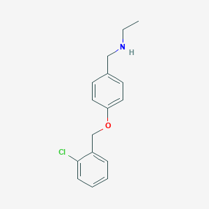 molecular formula C16H18ClNO B259377 N-{4-[(2-chlorobenzyl)oxy]benzyl}-N-ethylamine 