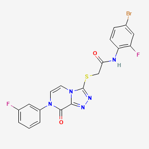 molecular formula C19H12BrF2N5O2S B2593770 N-(4-bromo-2-fluorophenyl)-2-{[7-(3-fluorophenyl)-8-oxo-7,8-dihydro[1,2,4]triazolo[4,3-a]pyrazin-3-yl]thio}acetamide CAS No. 1223951-06-1